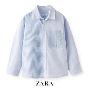 ZARA Kids | Blue | STRIPED PATCHWORK SHIRT